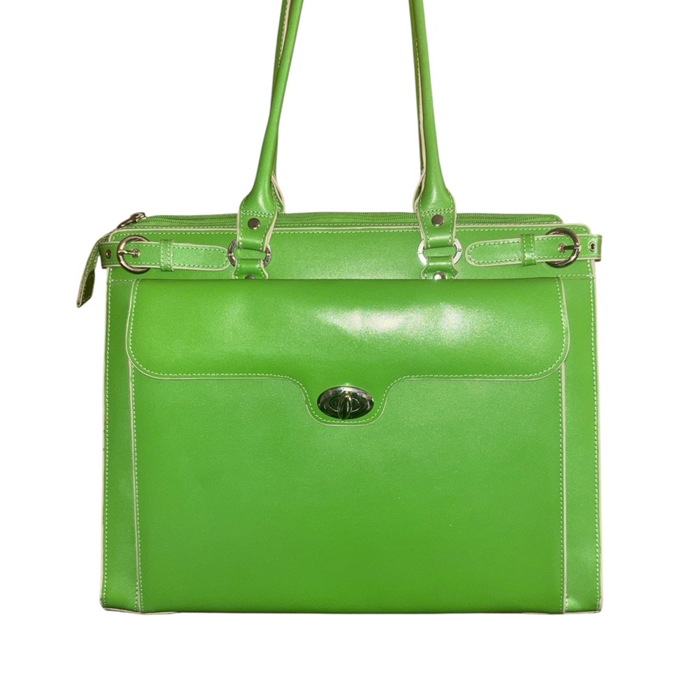 McKlein "Winnetka Series" Green 
Leather Fashionable Laptop Briefcase.